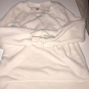 Fuzzy White Crewneck!